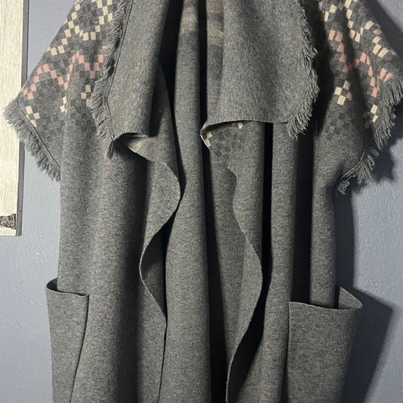 THML Fringe Trim Open Cardigan Sweater Women’s Large Oversized Cozy Slouchy - Picture 5 of 10